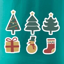 Vianočná sada - stromčeky a darčeky