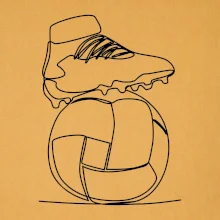 Futbalová lopta kopačka jedným ťahom Futbalová lopta kopačka jedným ťahom