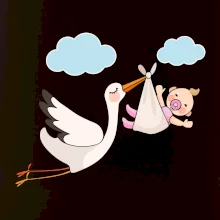 Bocian čakáme bábätko - dievča