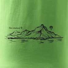 Nový Zéland nápis a hory Aoraki - Mount Cook