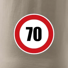 Dopravná značka - obmedzenie rýchlosti 70