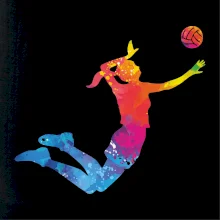 Volejbalista/Volejbalistka splash s loptou