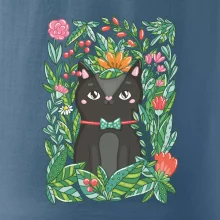 Mačka s kvetmi maľované