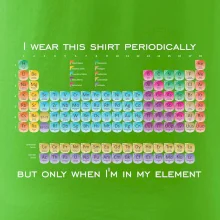 I wear this shirt periodically but only when I'm in my element I wear this shirt periodically but only when I'm in my element