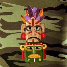 Mayová maska s perím