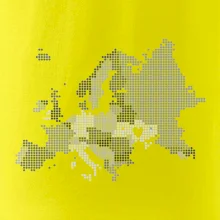Mapa Európy - srdce v Ukrajine