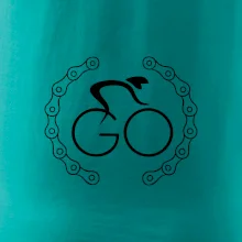 Logo cyklistu a reťaz