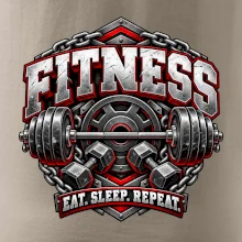 Fitness činka a závažia eat sleep repeat
