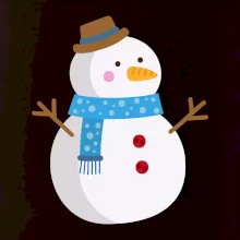 Snehuliak so šálom Snehuliak so šálom