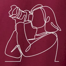 Fotografka stojaca jedným ťahom