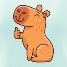 Kapybara s palcom hore