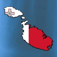 Mapa Malta s vlajkou
