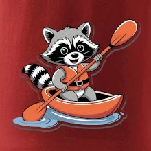 Mýval v kajaku kreslený