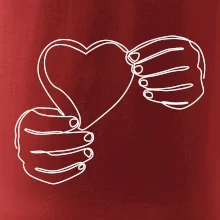 Ruka držiaca srdce jedným ťahom