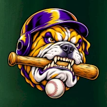 Baseballový buldok s pálkou
