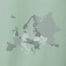 Mapa Európy - srdce v Ukrajine