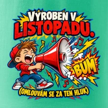 Vyroben v listopadu hlučný kluk s červeným megafonem