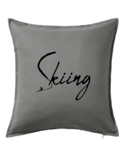 Skiing nápis lyžiar