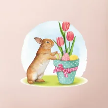 Veľkonočný zajačik tulipány