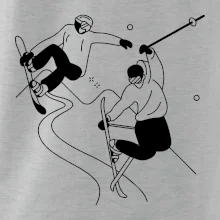 Lyžovanie - kreslené obrázok