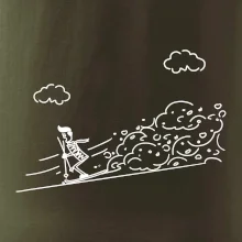 Kreslený lyžiar na horách