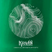 Kriváň - vrstevnice v kruhu
