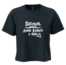 Harry - Sarcasm, because Avada Kedavra is illegal