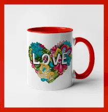 Love nápis květovaný