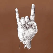 Rocková ruka kreslená