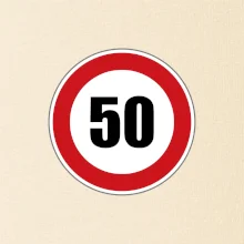 Dopravná značka - obmedzenie rýchlosti 50