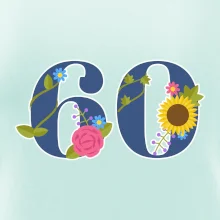 Kvetinové číslo kreslené - 60