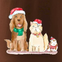 Veselé vianoce - pes, škrečok a mačka