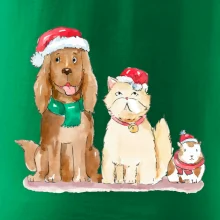 Veselé vianoce - pes, škrečok a mačka