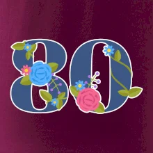 Kvetinové číslo kreslené - 80