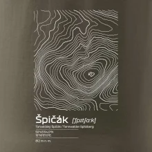 Špičák - vrstevnice v obdĺžniku