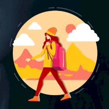 Farebný párový motív na hory