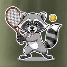 Mýval hrá tenis kreslený