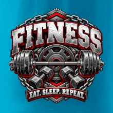 Fitness činka a závažia eat sleep repeat
