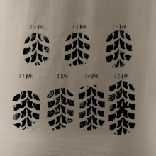 Pneumatiky - obtlačok v závislosti na tlaku Pneumatiky - obtlačok v závislosti na tlaku