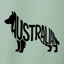 Austrálsky Ovčiak - nápis v tele