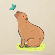 Kapybara a motýlik
