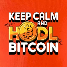 3D nápis Keep Calm and HODL Bitcoin