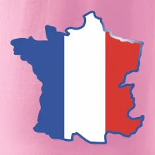 Francúzska vlajka mapa obrys