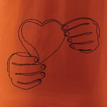 Ruka držiaca srdce jedným ťahom