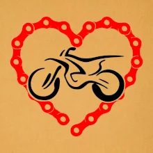 Moto srdce reťaz - enduro