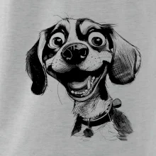 Čiernobiela karikatúra bígl