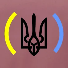 Ukrajina trojzubec s farbami