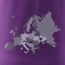 Mapa Európy - srdce v Ukrajine