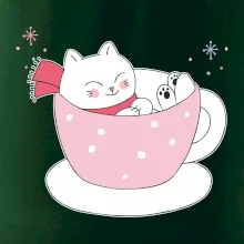 Vianočná mačka v hrnčeku