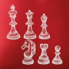 Šachové figúrky kreslené